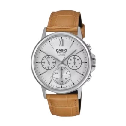 Casio BMS-300L-5AV Sapphire Crystal Genuine Leather Men Watch